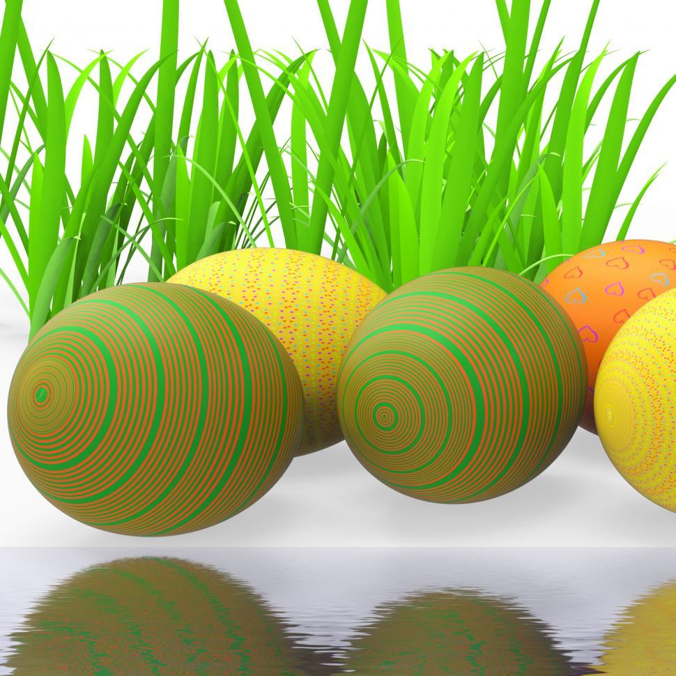 Free Image of Easter Eggs Means Green Grass And Environment 