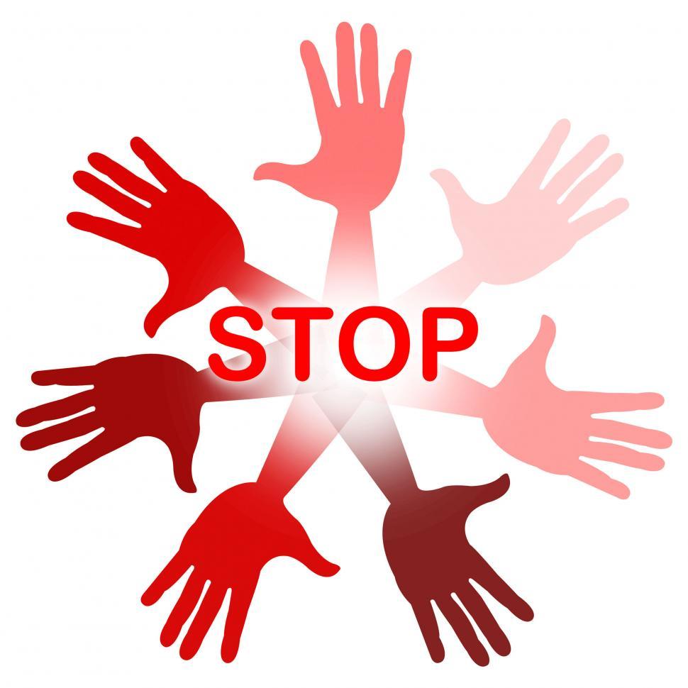 Free Image of Hands Warning Represents Red Disapproval And Refusal 