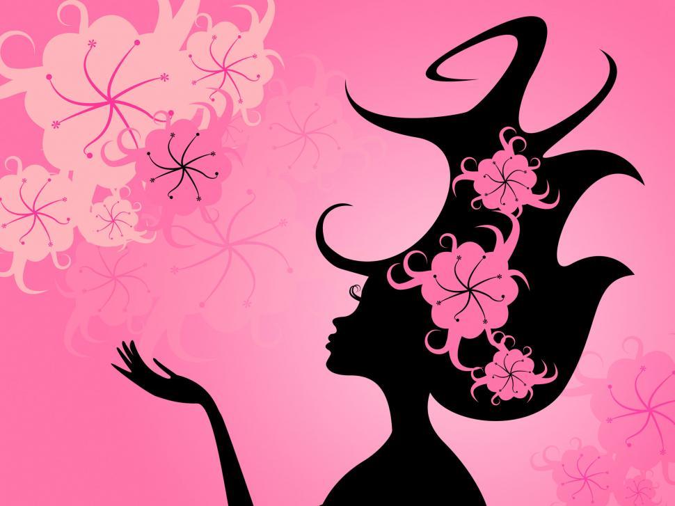 Free Image of Hairdo Floral Represents Young Woman And Girl 