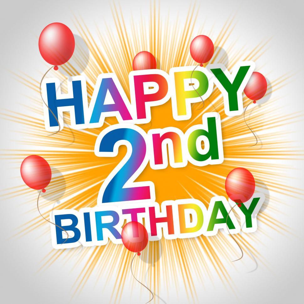 Free Image of Happy Birthday Indicates Congratulating Celebrating And 2Nd 