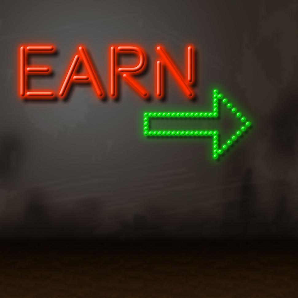 Free Image of Neon Earn Means Wage Salaries And Illuminated 
