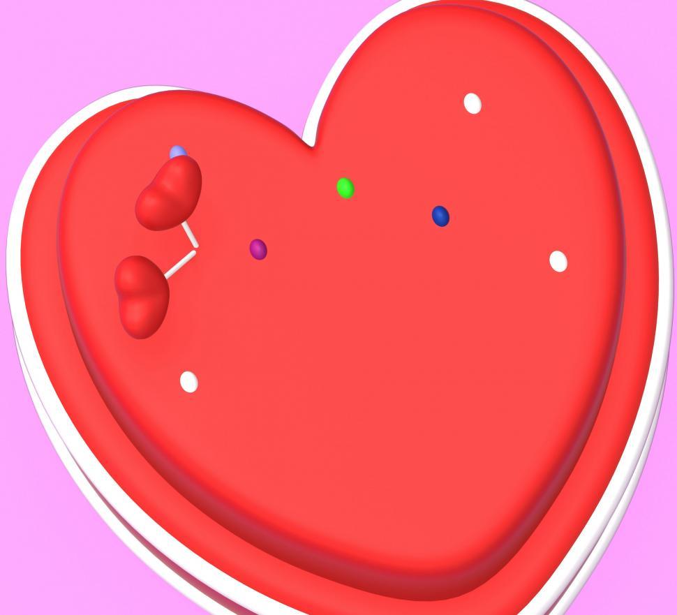 Free Image of Cake Heart Indicates Valentines Day And Affection 