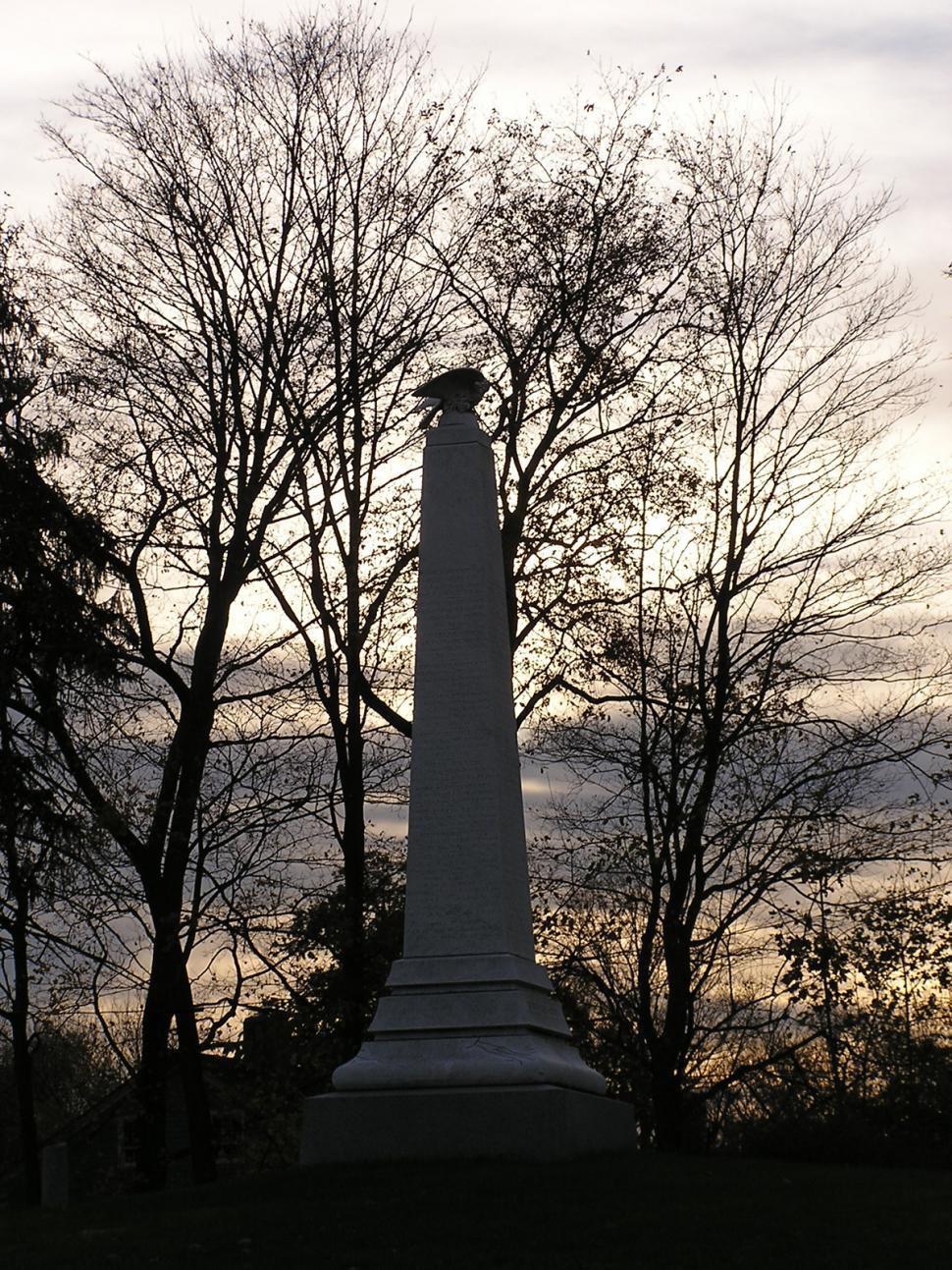 Download Free Stock Photo of Cemetery monument at sunset 