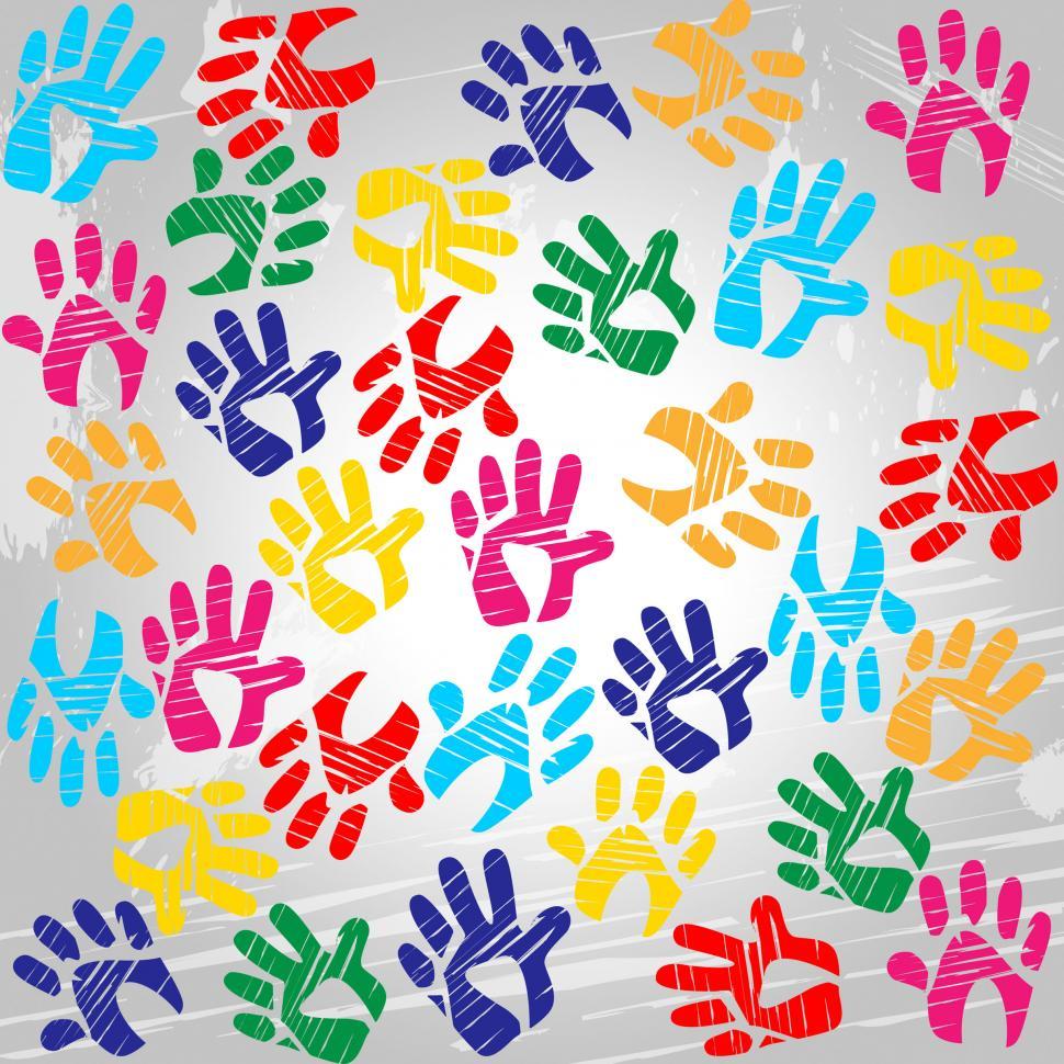 Free Image of Handprints Colourful Means Drawing Colors And Painted 