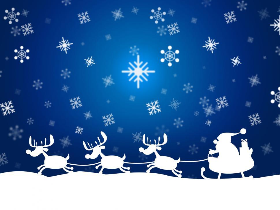 Free Image of Reindeer Santa Shows Winter Snow And Congratulation 