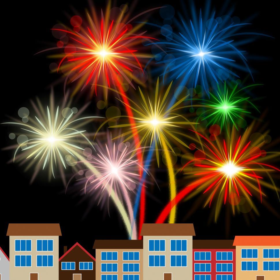 Free Image of Color Fireworks Indicates Night Sky And Celebrating 