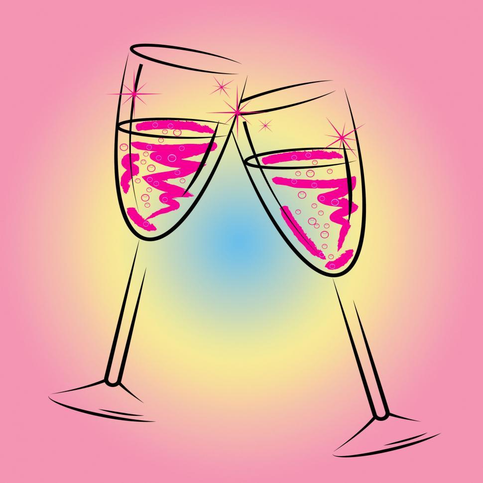 Free Image of Champagne Glasses Shows Sparkling Wine And Beverage 