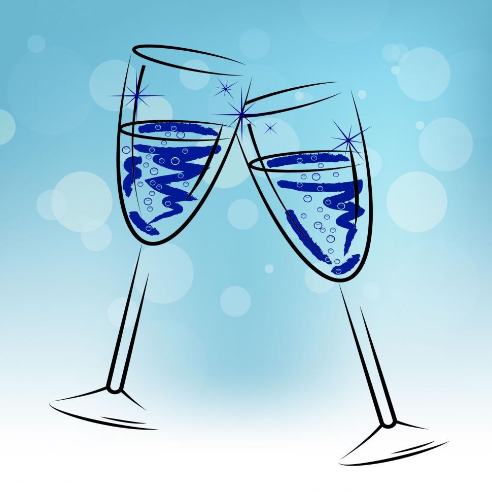 Free Image of Champagne Glasses Means Beverage Fun And Congratulations 