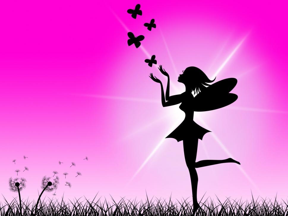 Free Image of Pink Fairy Shows Sunlight Magic And Girl 