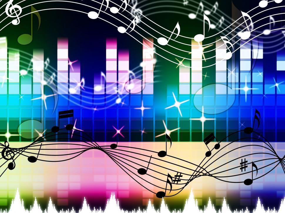 Download Free Stock Photo of Rainbow Music Background Means Pop Rock Or Rap  