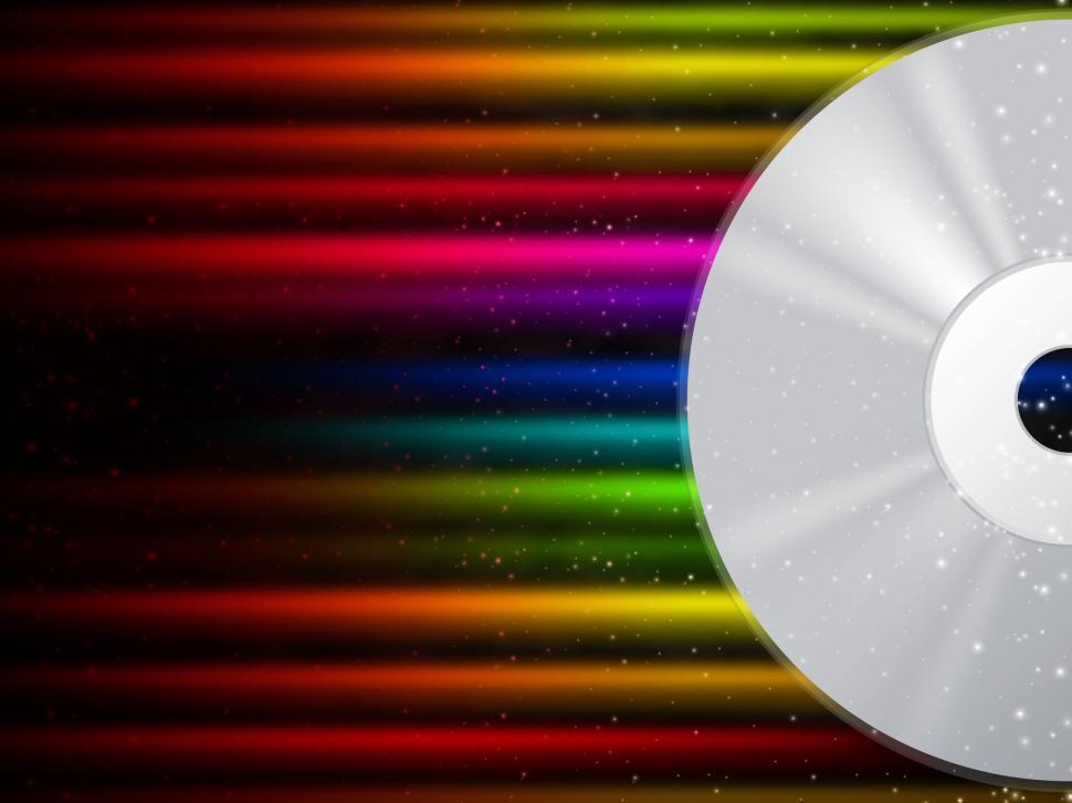 Free Image of CD Background Shows Compact Disc And Colorful Beams  