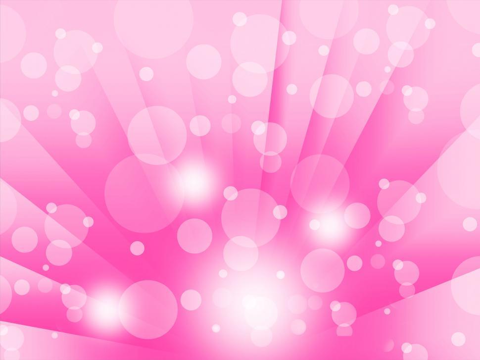 Download Free Stock Photo of Pink Bubbles Background Means Shining Circles And Rays 