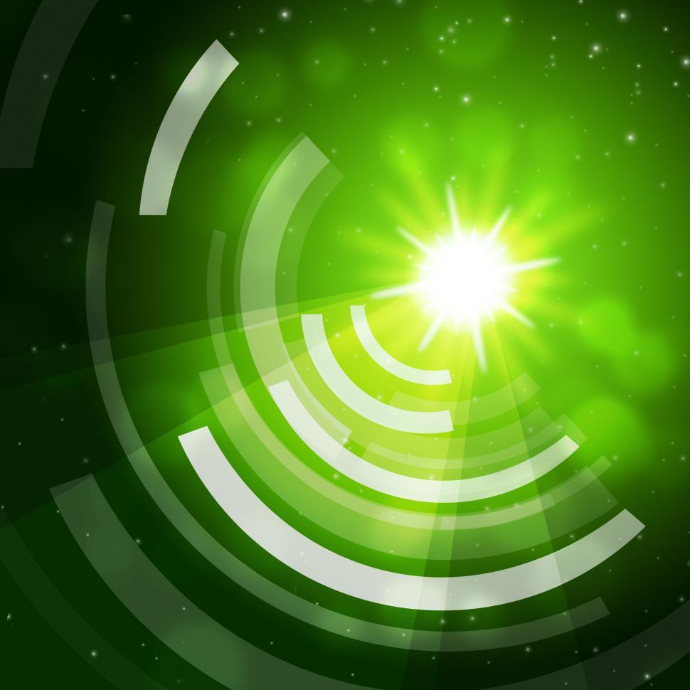 Free Image of Green Sun Background Means Giving Offf Frequencies  