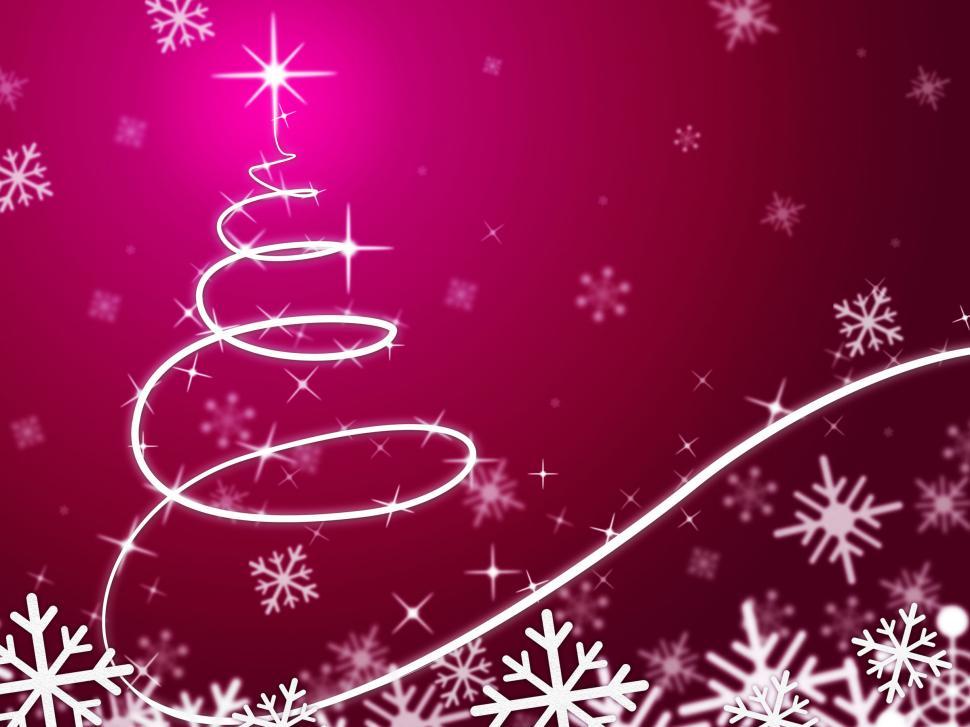 Free Image of Pink Christmas Tree Background Means Snowing And Freezing  