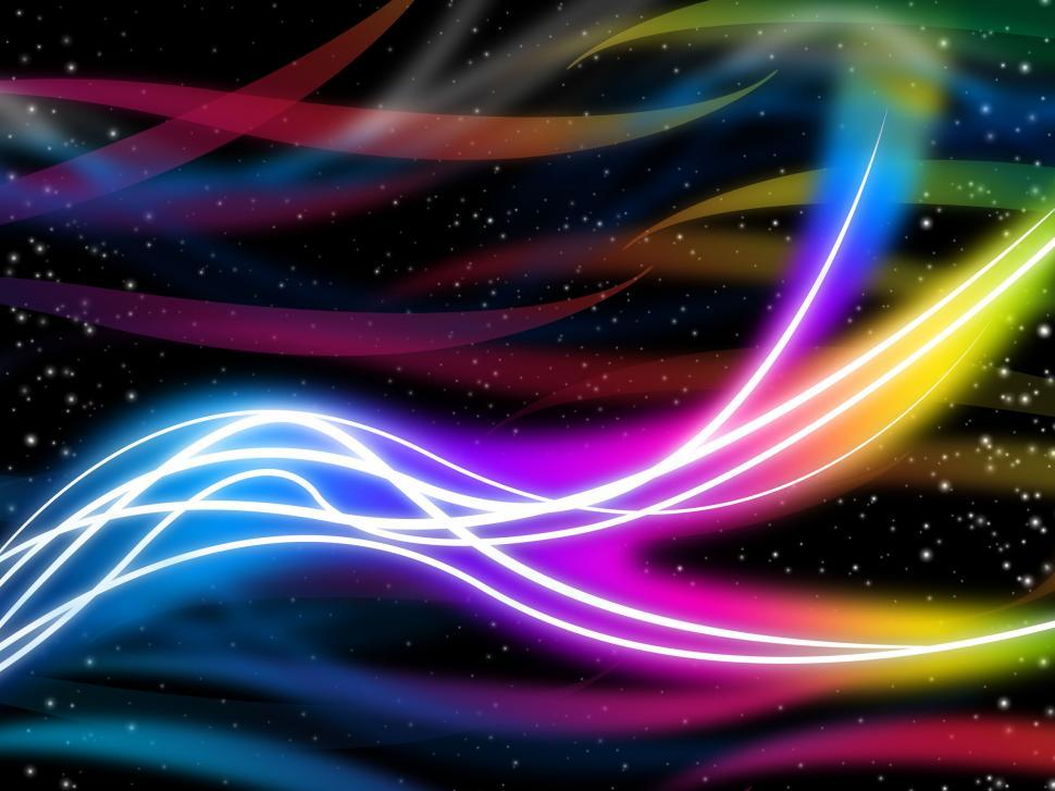 Free Image of Flourescent Swirls Pattern Shows Glowing Colors And Stars  