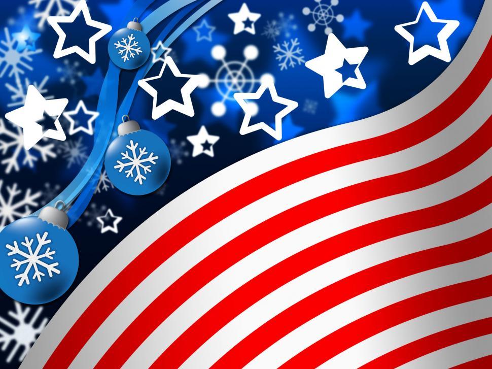 Free Image of American Flag Background Means Snowing Winter And States  