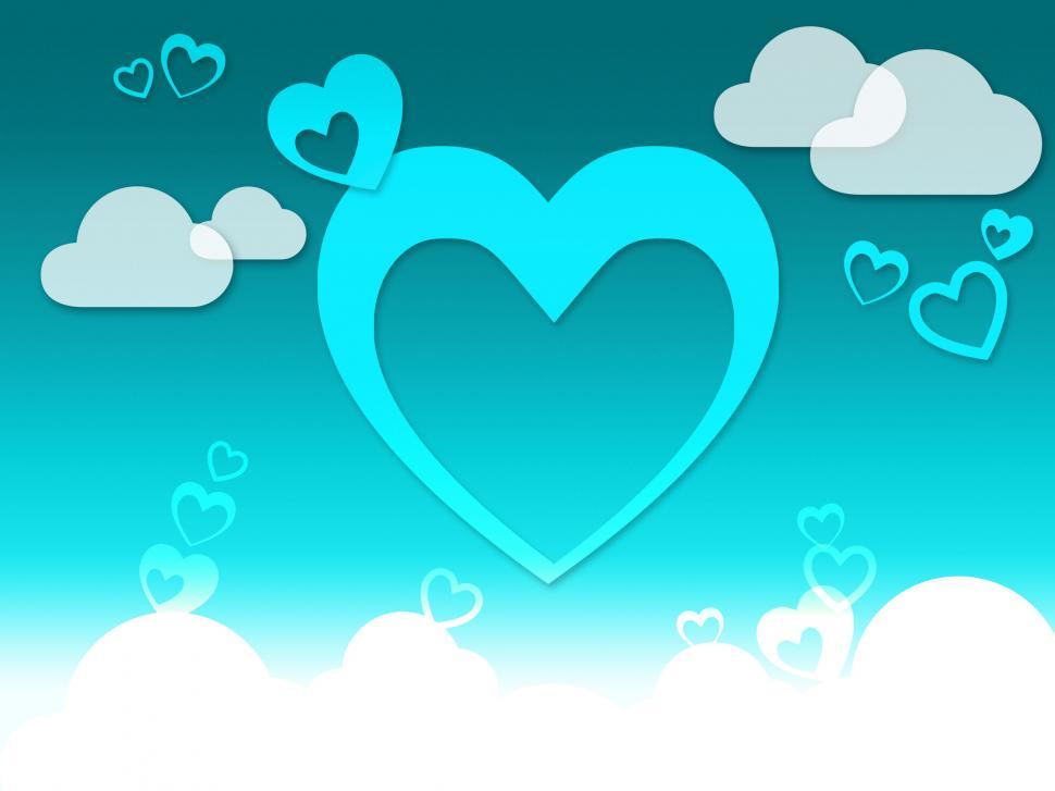 Free Image of Hearts And Clouds Background Means Romantic Feeling Or Passionat 