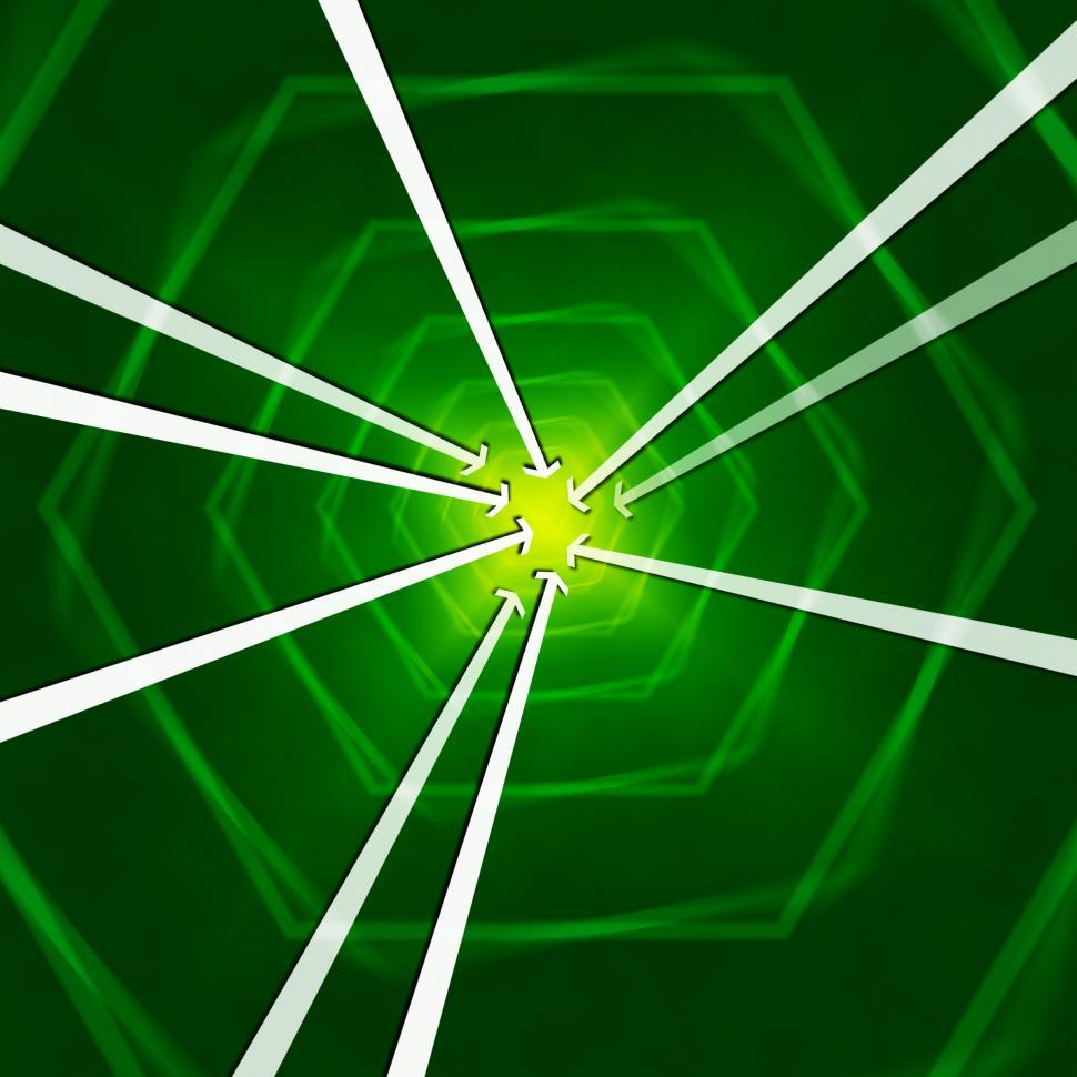 Free Image of Green Hexagons Background Shows Arrows Portal Or Into  