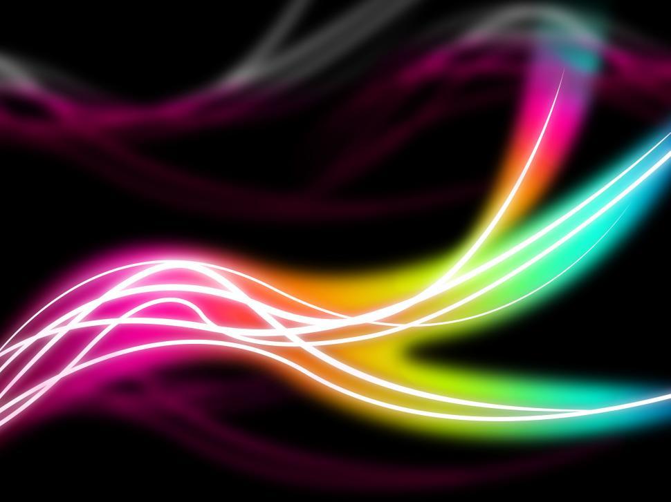 Free Image of Flourescent Swirls Background Means Rainbow Lines In Darkness  