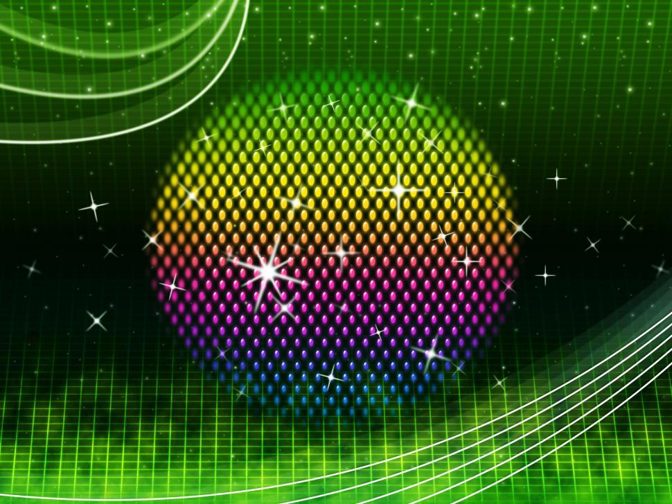 Free Image of Colorful Ball Background Means Green Grid And Sparkles  