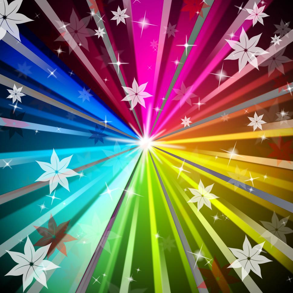 Free Image of Colorful Rays Background Means Light Radiating And Flowers  
