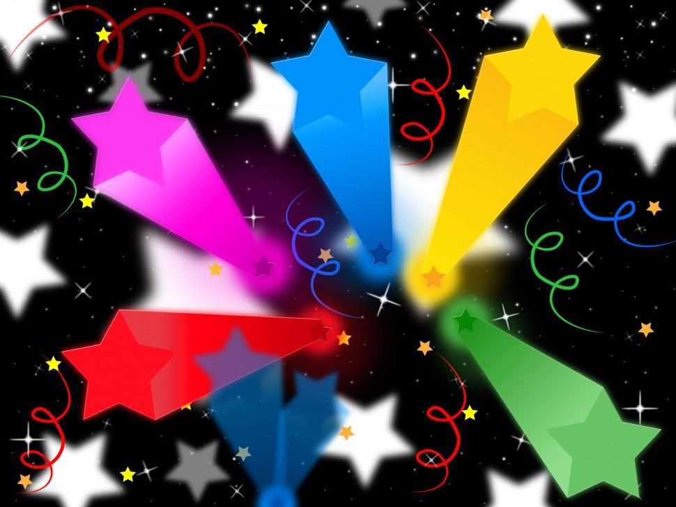 Free Image of Stars Streamers Background Means Celestial Colors And Party  