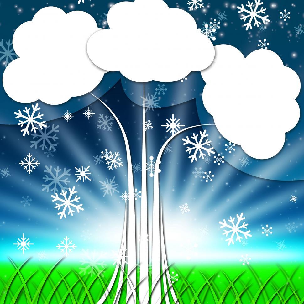 Free Image of Tree Background Shows Snowflakes Snowing And Winter  