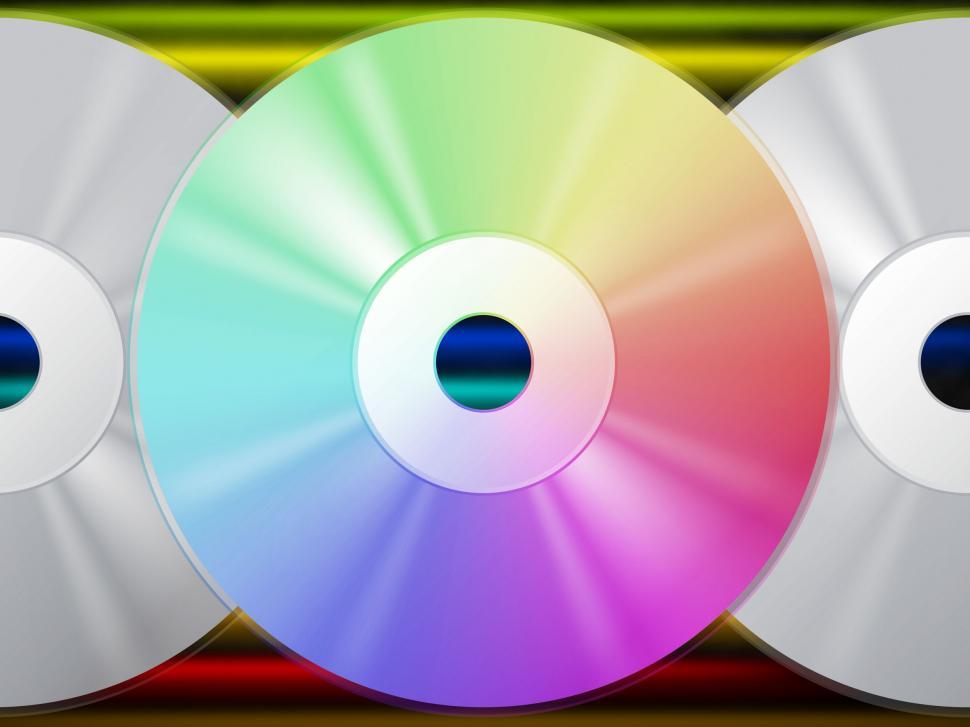 Free Image of CD Background Means Music Artists And Rainbow Lines  