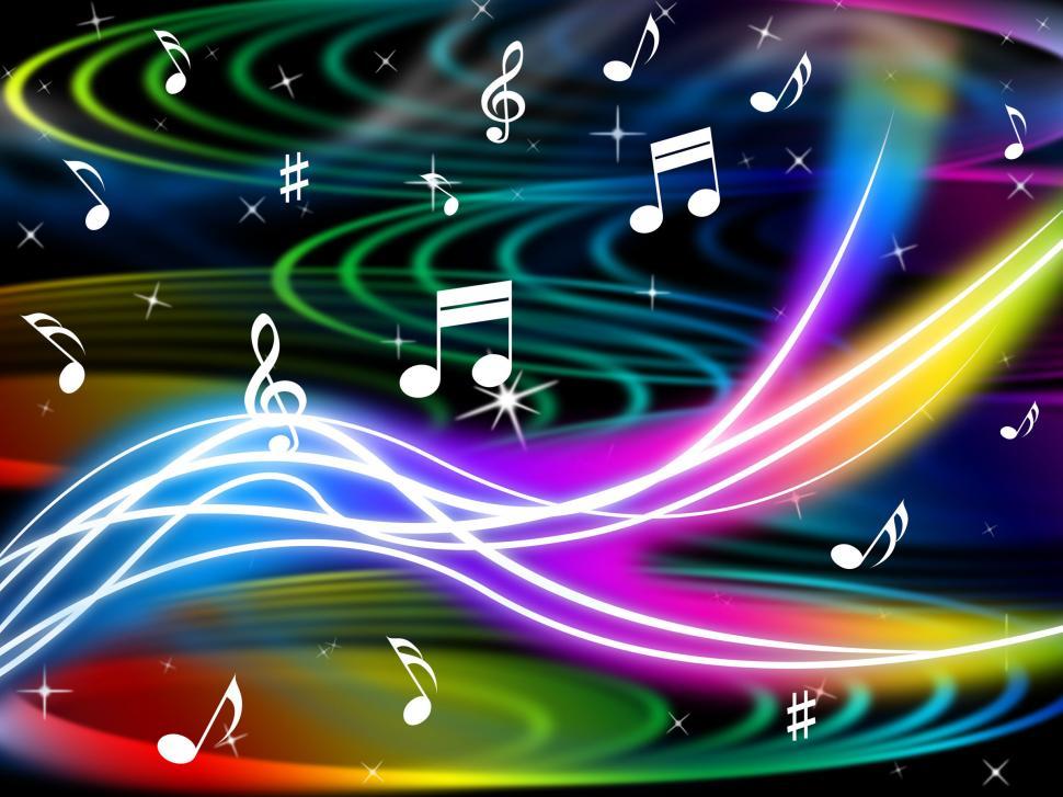 Free Image of Music Swirls Background Shows Flourescent Musical And Tune  