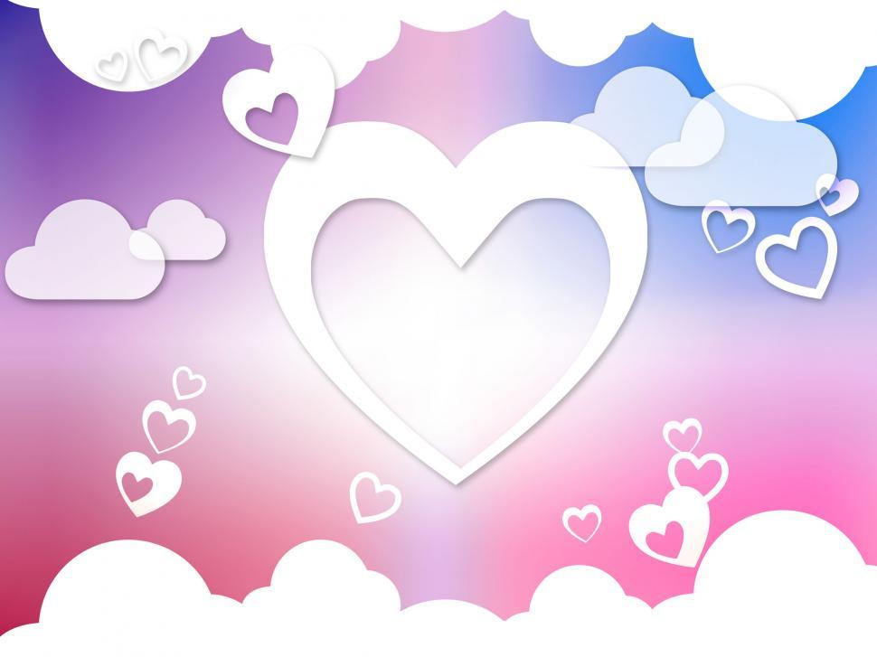 Free Image of Hearts And Clouds Background Means Romantic Dreams And Feelings  