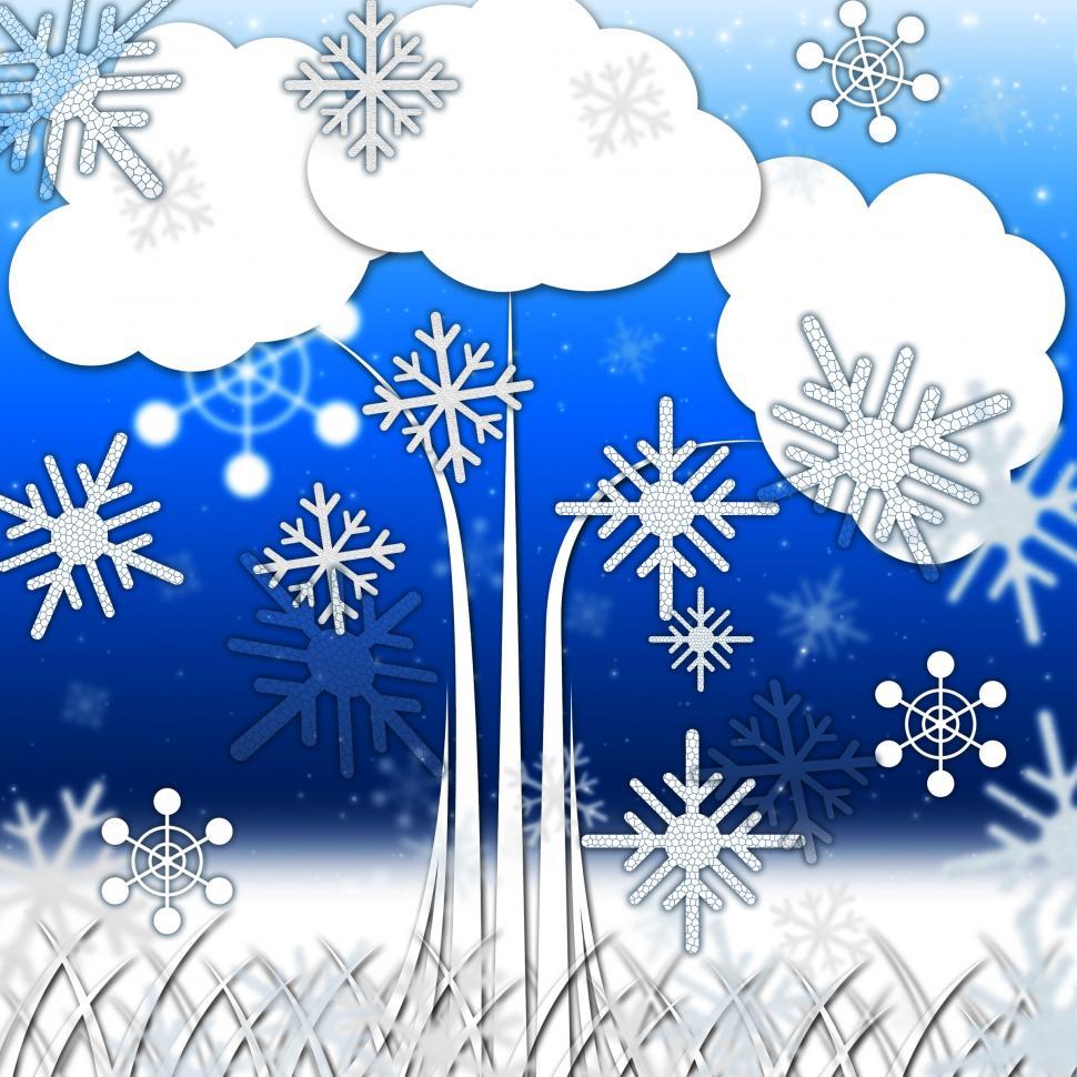 Free Image of Tree Background Means Branches Leaves And Snowflakes  