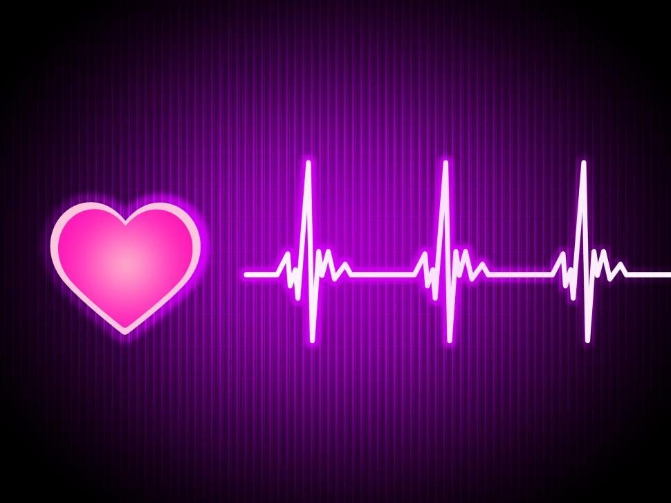 Free Image of Purple Heart Background Shows Living Cardiac And Health  