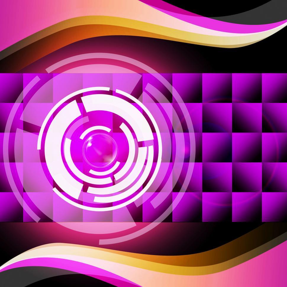 Free Image of Purple Circles Background Shows Record Player And Music  
