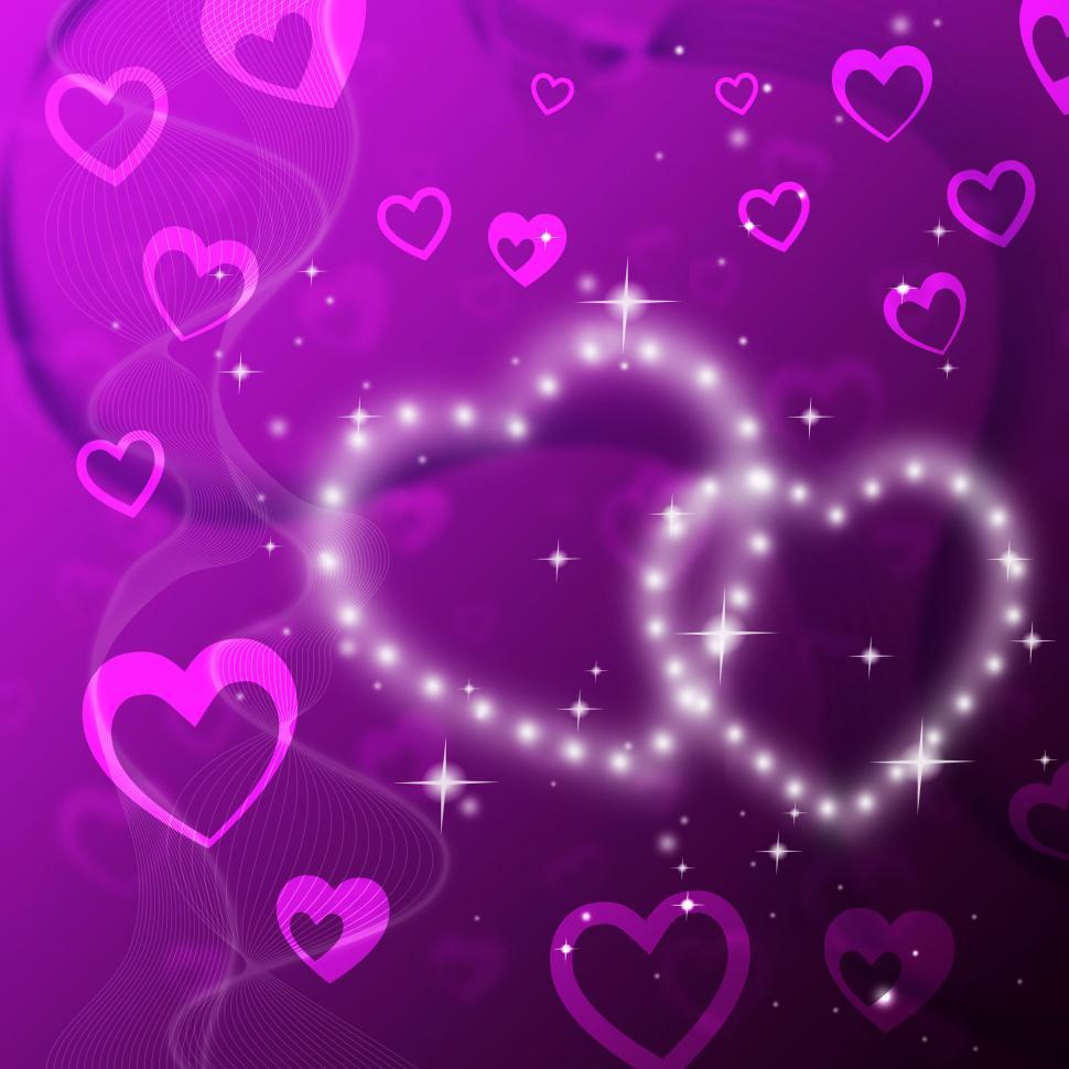 Free Image of Purple Hearts Background Shows Romantic Fond And Glittering  
