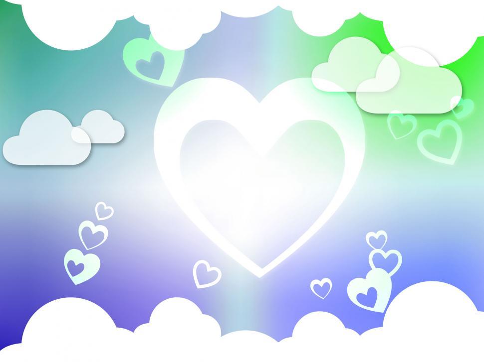 Free Image of Hearts And Clouds Background Shows Passion  Love And Romance  