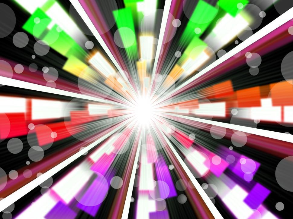 Free Image of Wheel Background Shows Rainbow Beams And Bubbles  
