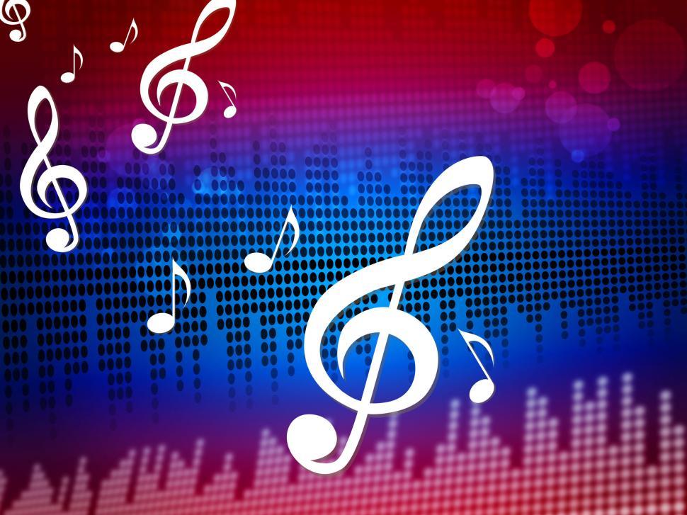 Free Image of Treble Clef Background Shows Digital Audio Notes  