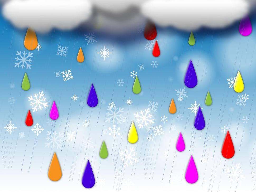 Free Image of Rainbow Drops Background Means Colorful Dripping And Clouds  
