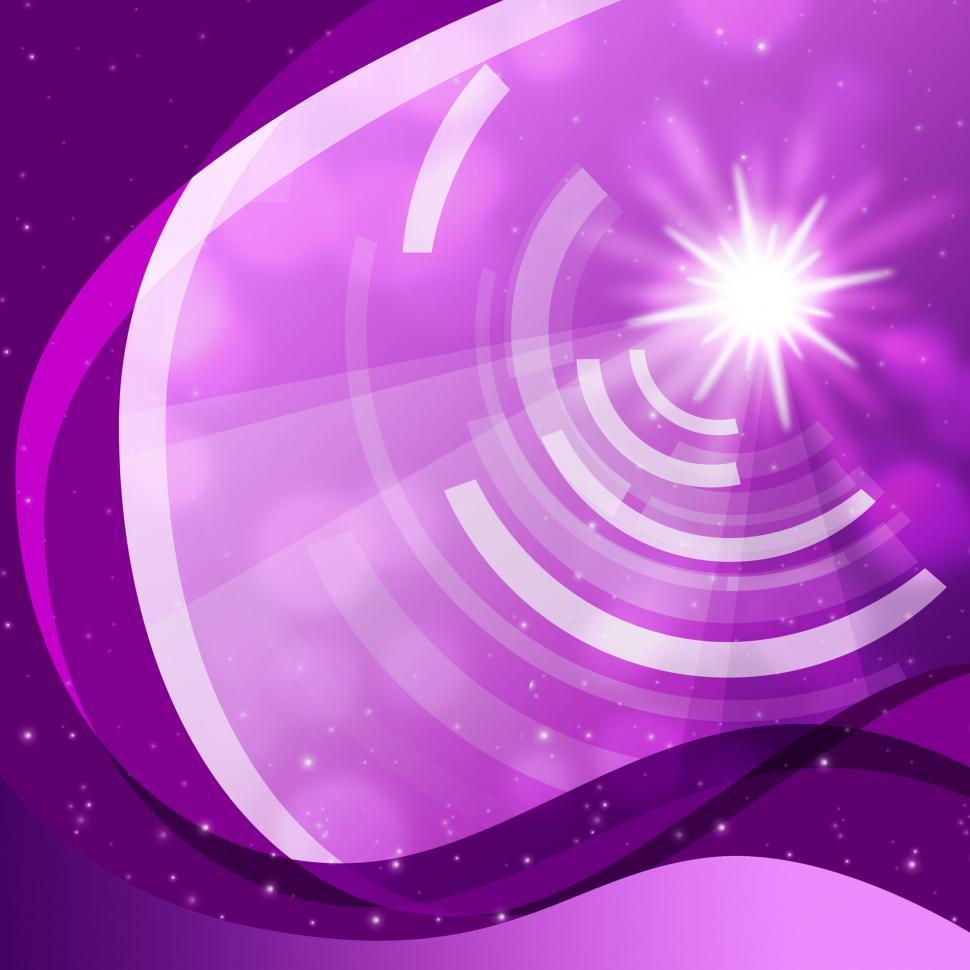 Free Image of Purple Curvy Background Shows Sun And Data Waves  