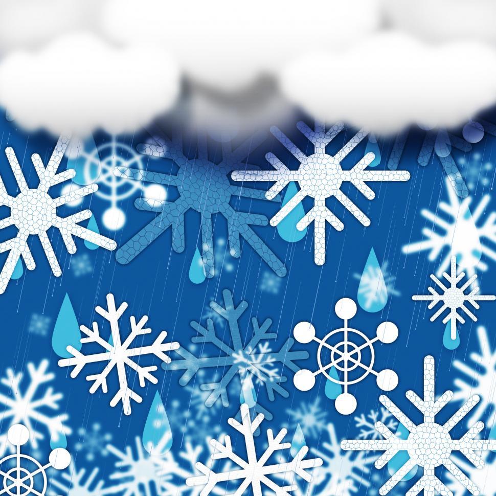 Free Image of Blue Snowflakes Background Shows Snow Cloud And Snowing  