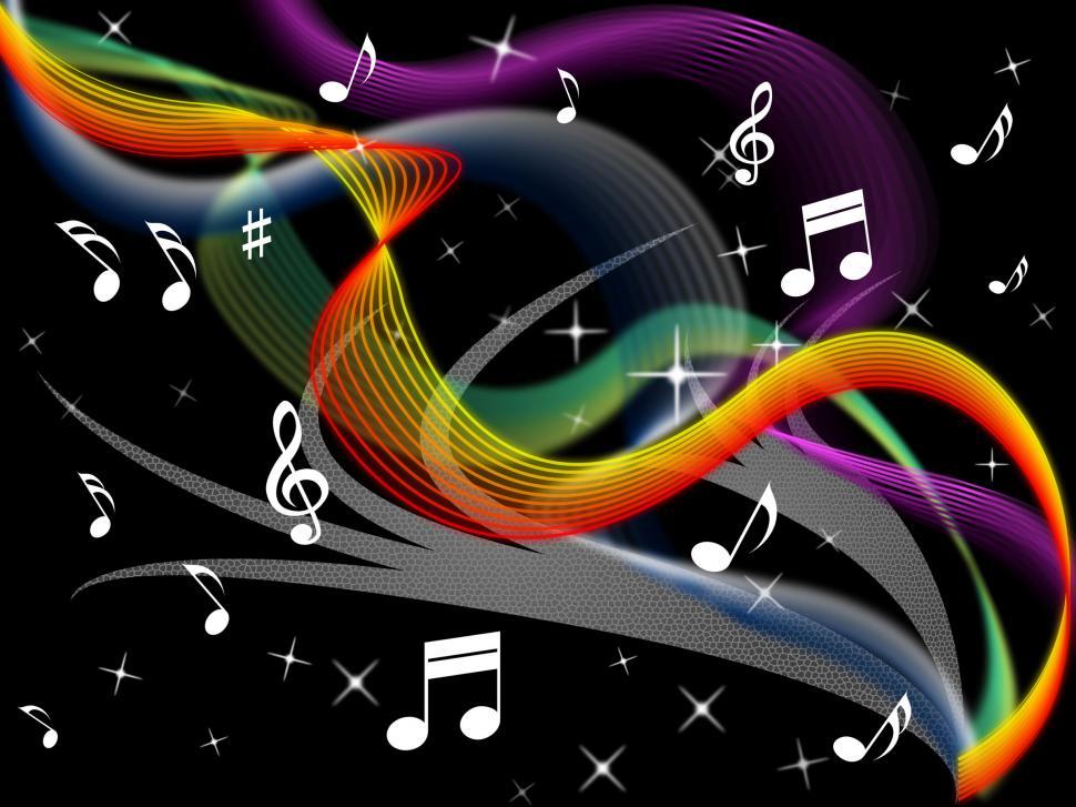 Free Image of Music Background Means Melody Instrument And Colorful Waves  