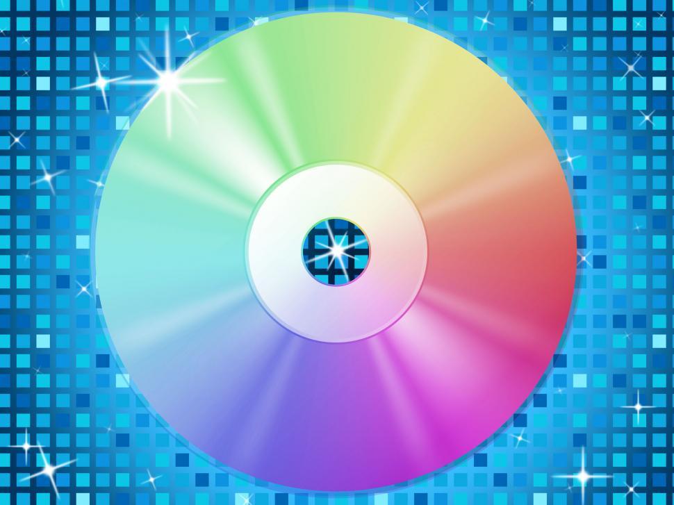 Free Image of CD Background Means Music Party And Blue Squares  