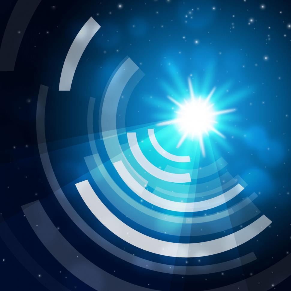 Free Image of Blue Sun Background Means Glowing And Radiating Waves  