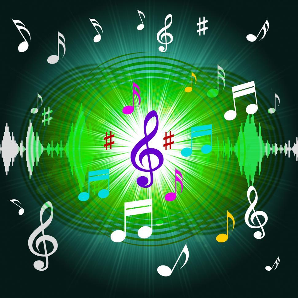 Free Image of Green Music Background Shows Shining Discs And Classical  