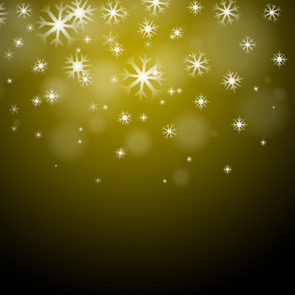 Free Image of Snowflakes Yellow Background Means Seasonal Frost Or Falling Sno 