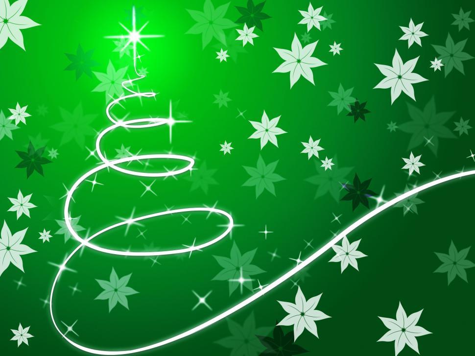 Free Image of Green Christmas Tree Background Shows December And Flowers  