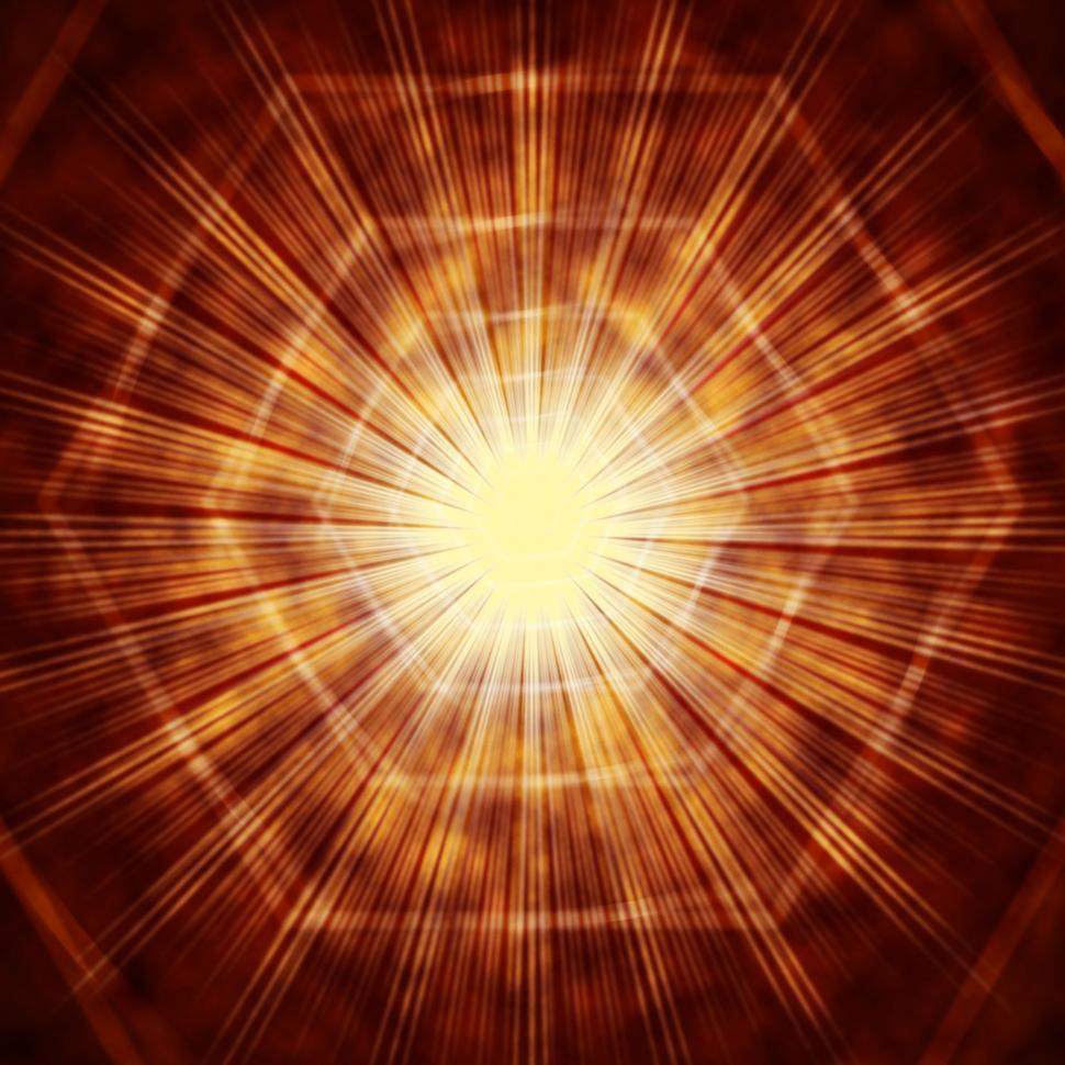 Free Image of Brown Sun Background Shows Hexagons And Glowing Beams  