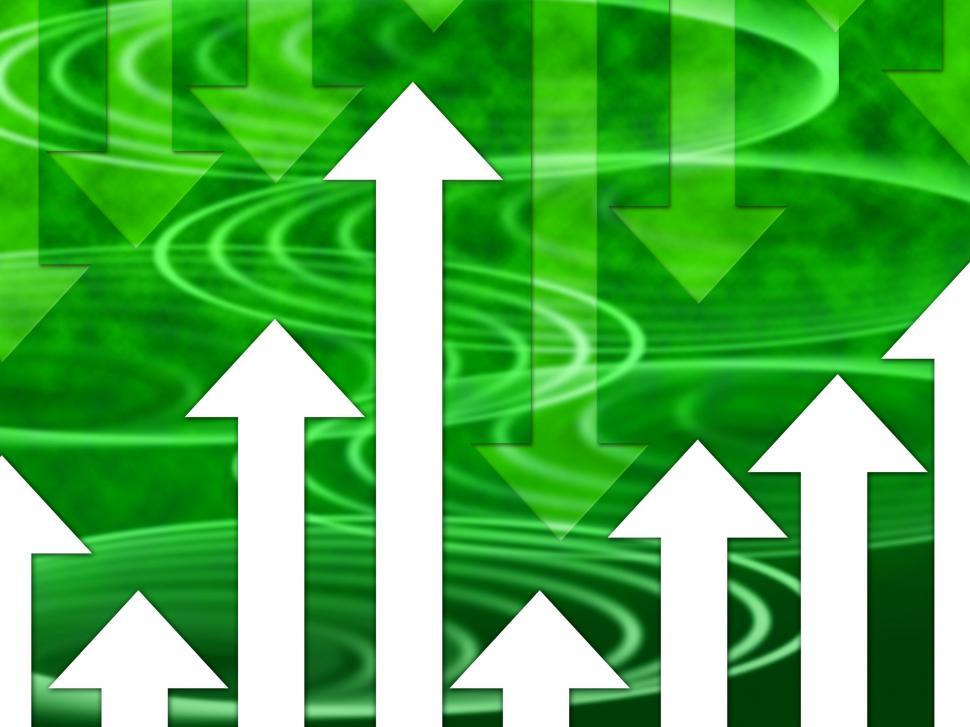 Free Image of Green Arrows Background Means Direction Upwards Or Downwards  