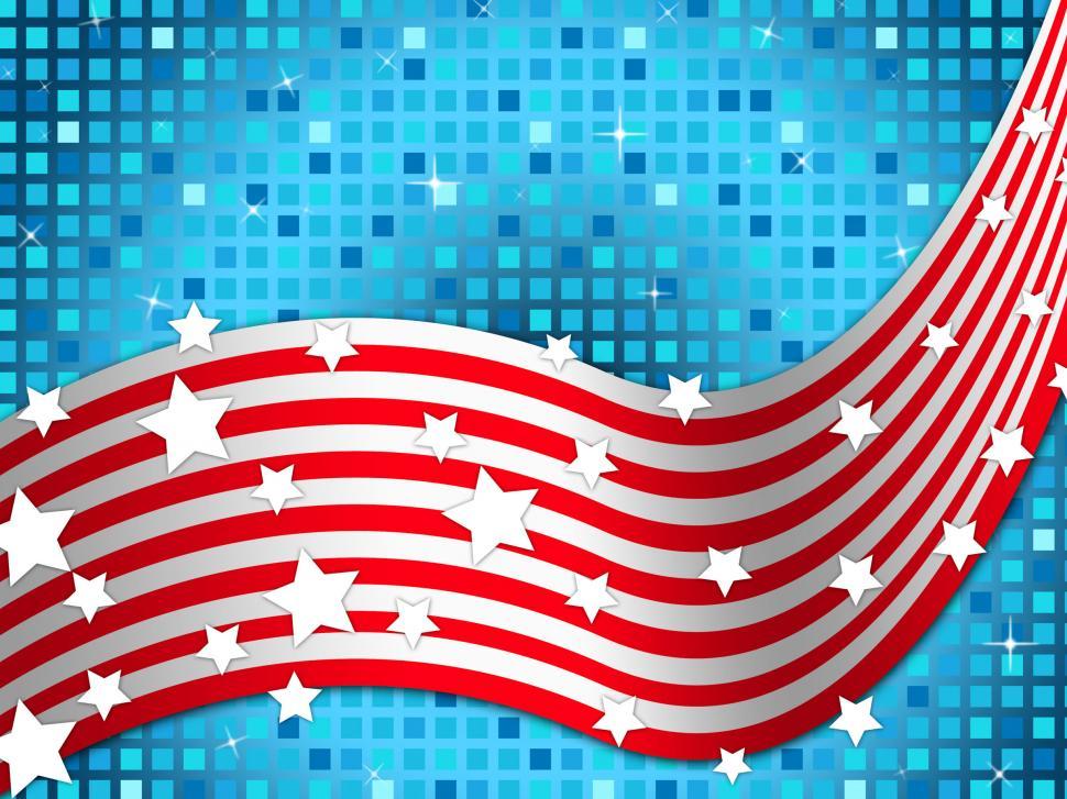 Free Image of American Flag Background Means Nation And Glittering Squares  