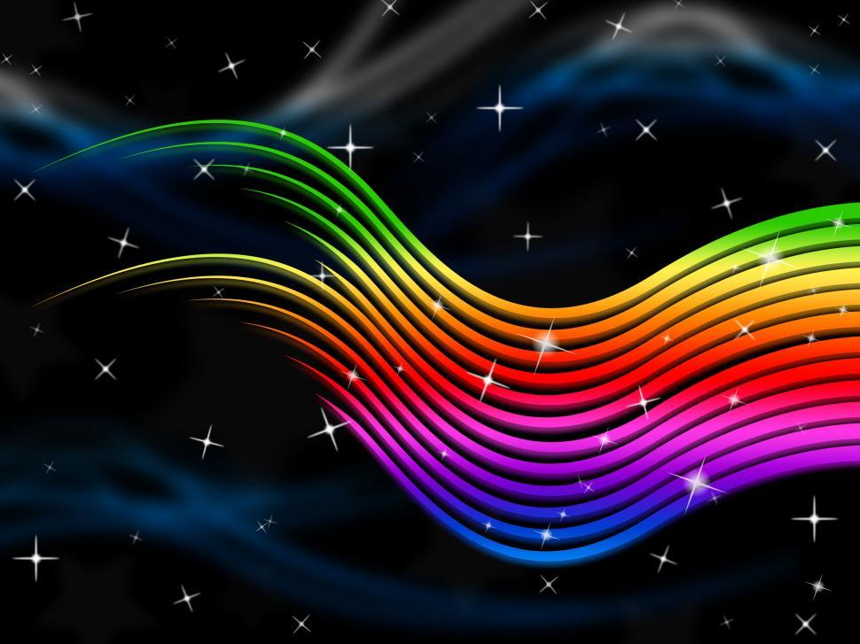 Free Image of Rainbow Stripes Background Shows Multi-Colored Lines And Stars  